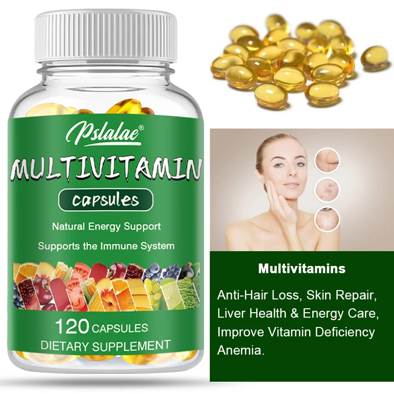 كبسولات Multivitabl لفقدان الشعر ، ومكافحة تساقط الشعر ، وإصلاح البشرة ، وصحة الكبد والعناية بالطاقة