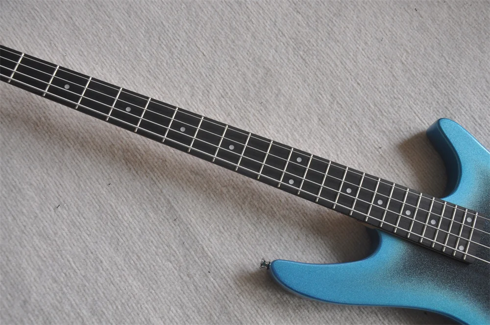 Blue Body 4 Strings Electric Bass Guitar With Rosewood Fretboard Chrome Hardware Customization Service