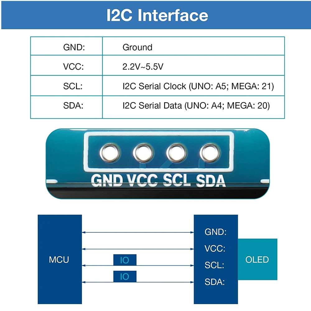 Оригинальный 0,96 дюймовый oled IIC Серийный белый OLED дисплей модуль 128X64 I2C SSD1306 12864 Фотогалерея для Arduino