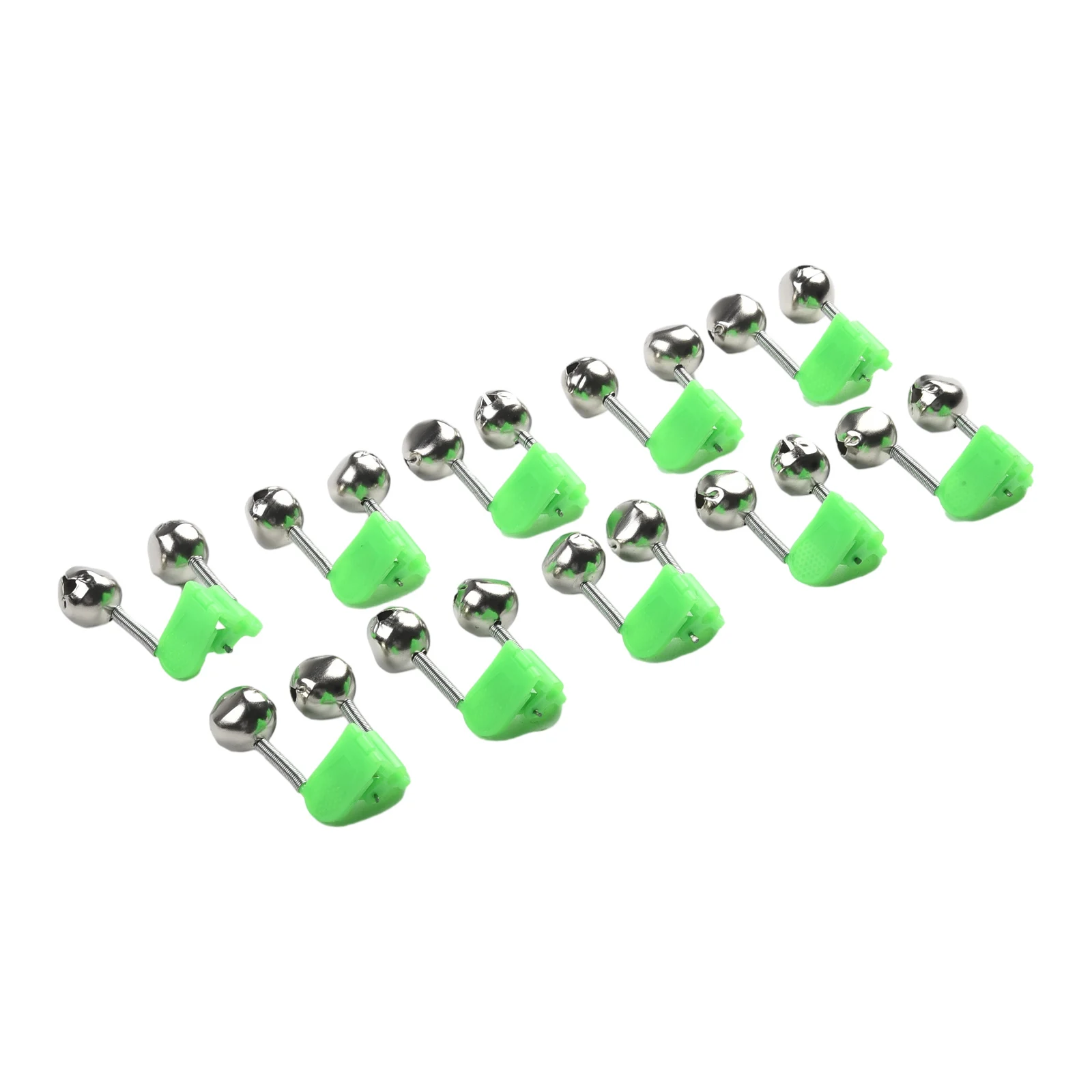 10pcs/lot ABS Metaal Fishing Bite Alarms Sea Fishing Throwing Pole Bell Rod Clamp Tip Clip Bells Terminal Tackle Accessories