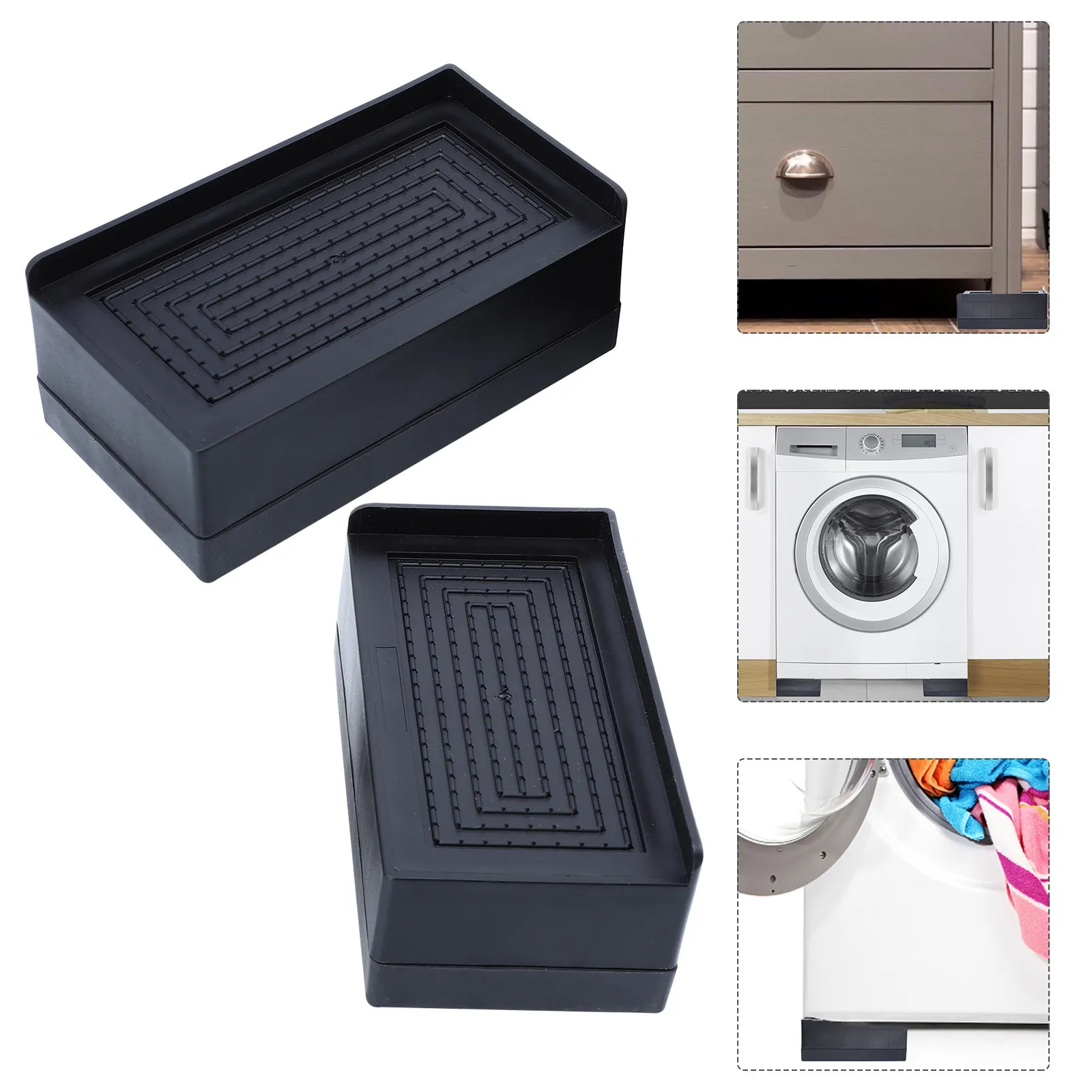 2Pcs Heightening Pads Shockproof Non-Slip Furniture Foot Mats for Washing Machine Refrigerator Anti-Skid Vibration Absorbing