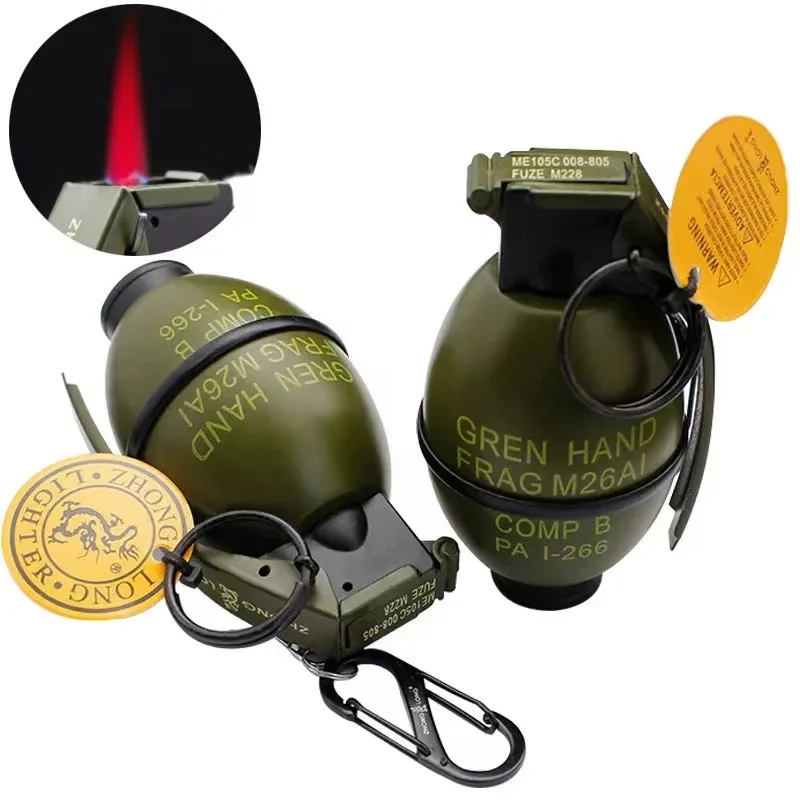 New Cigar Igniter Grenade Model Windproof Grinding Wheel Open Flame Lighter for Smokes Cigarettes Lighters & Smoking Accessories