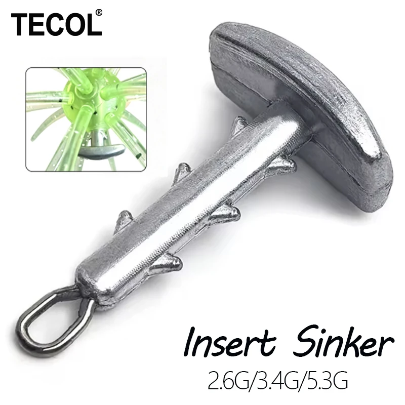 TECOL 5 Stück 2,6G 3,4G 5,3G Anker-Einsatzsinker Seeigelköder Rutschfester Verschluss-Angelrig-Sinker für weiche, flauschige Köder – Detail 1