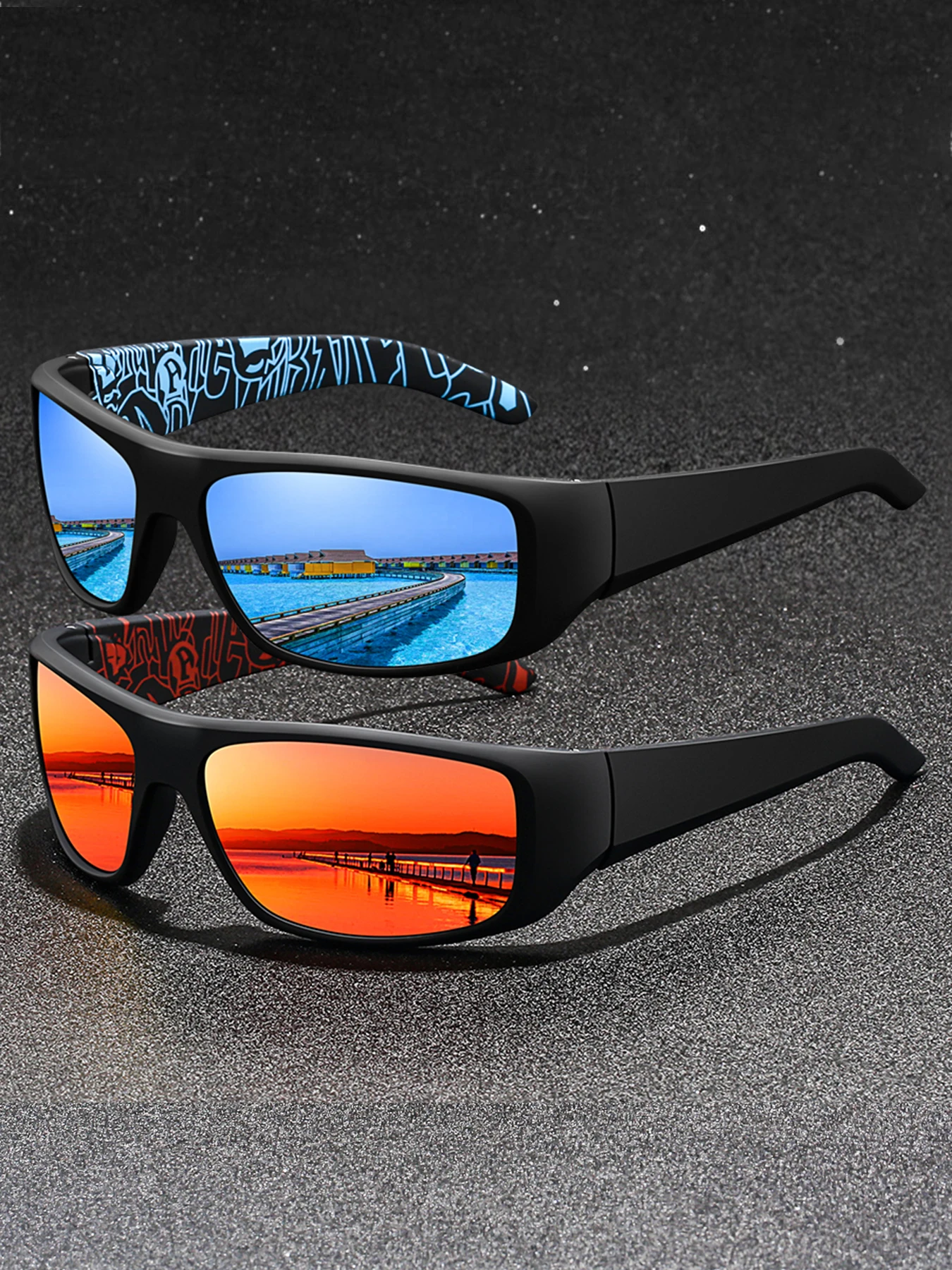 AliExpress WSZ 2PCS Unisex Vintage Fashion Pattern Sunglasses for Sports Driving Fishing Cycling Running Mountaineering ﻿