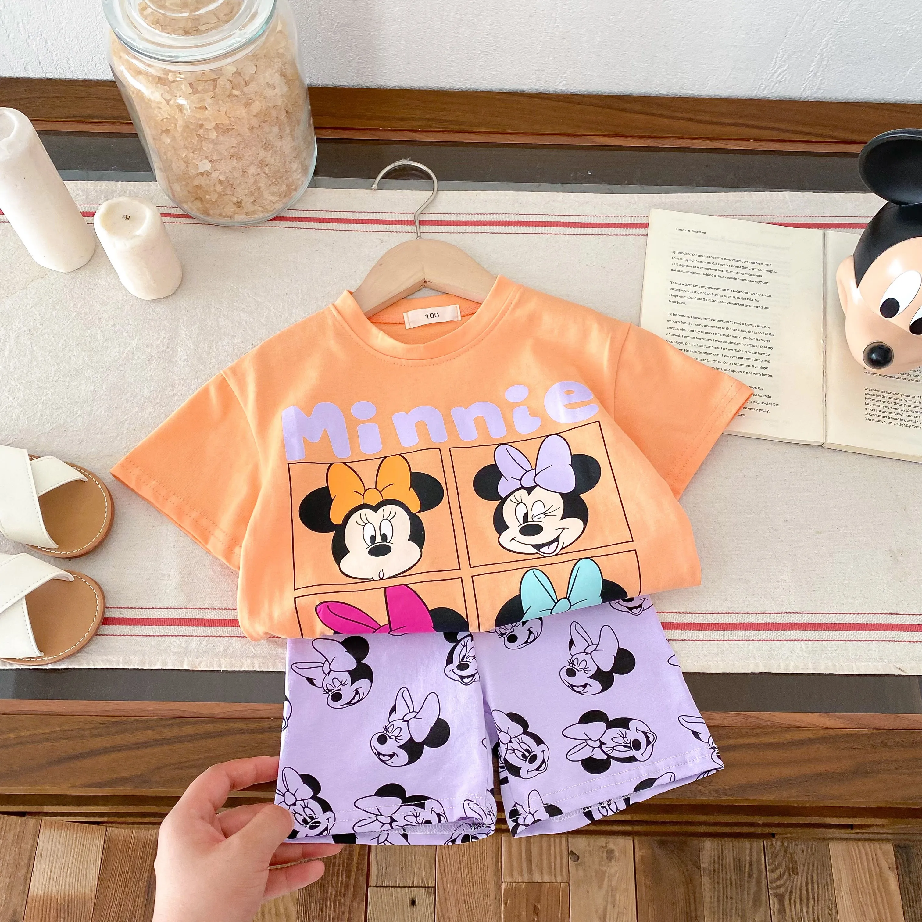 Trendy Brand Baby Girl T-shirt Shorts Set Summer Clothing Children\'s Wear Short Sleeve Suit Kids Disney Cartoon Cute Tracksuits