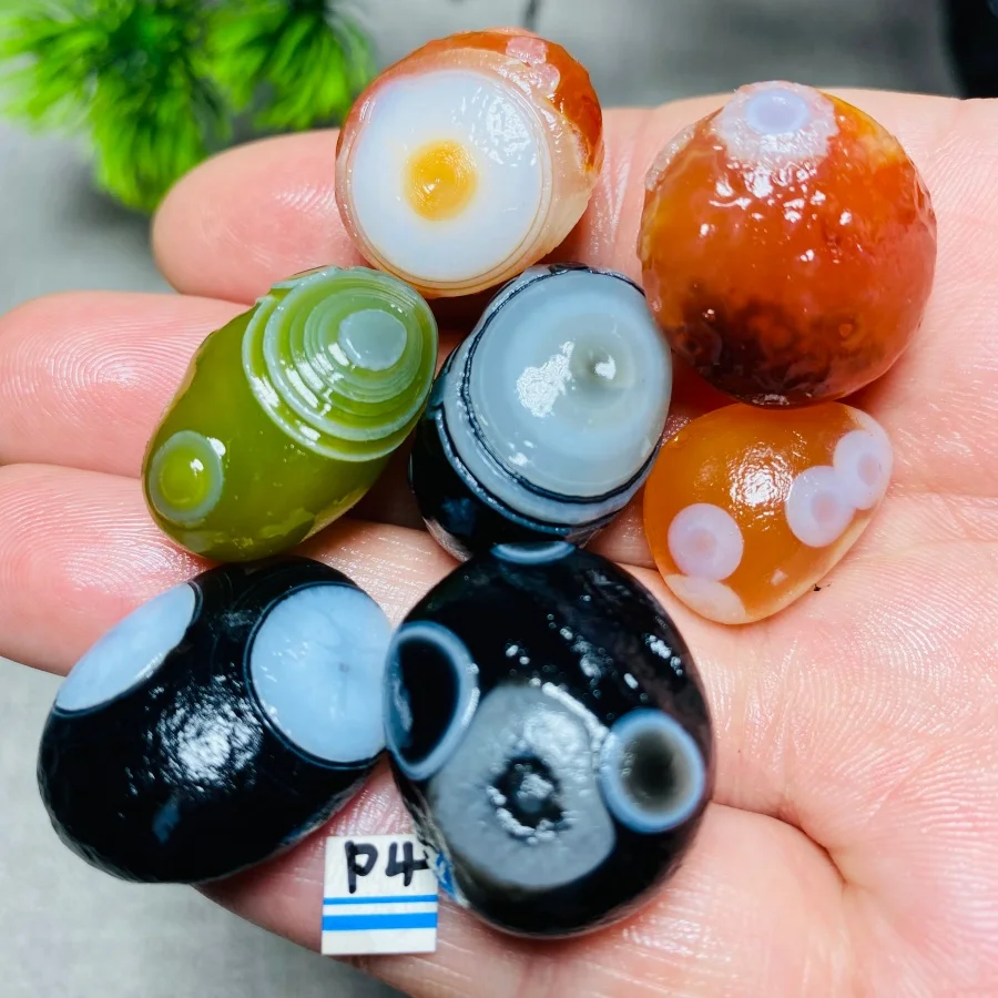Natural Colorful Sardonyx Agate Alxa Gobi Rock Specimen Energy Crystal Healing Chakra Reiki Stone Garden Home Decor Gift 7Pcs