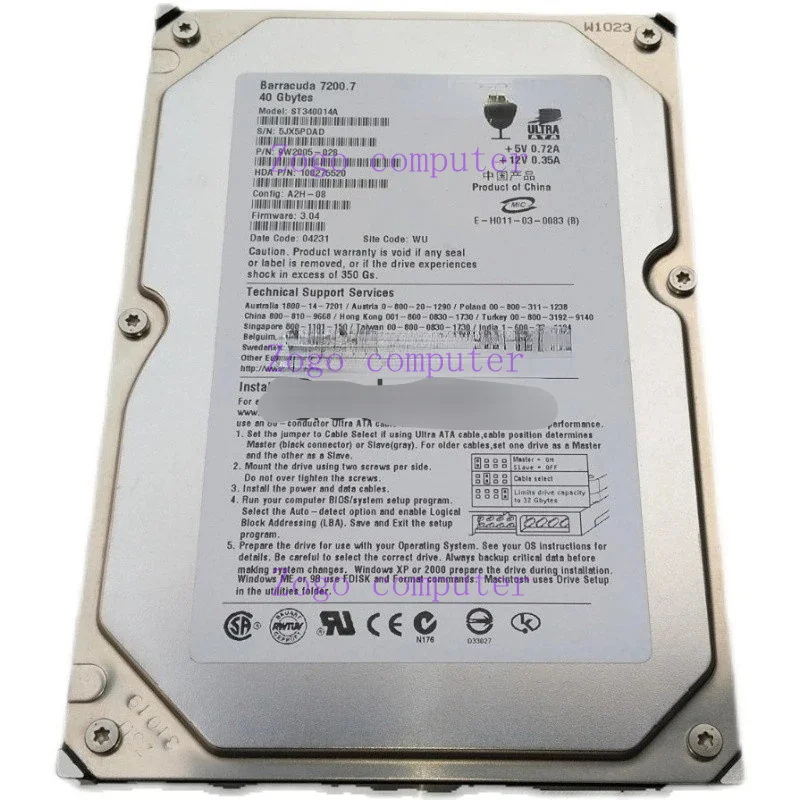 

For Seagate ST340014A Barracuda 7200.7 40G 3.5 parallel port/IDE hard disk