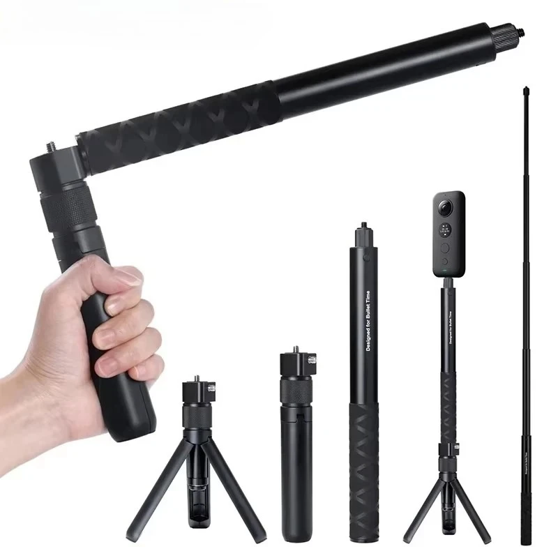 العالمي ل Insta360 X X2 X3 X4 X5 One RS R EVO Selfie عصا رصاصة الوقت يده ترايبود غير مرئية Selfie عصا ملحق