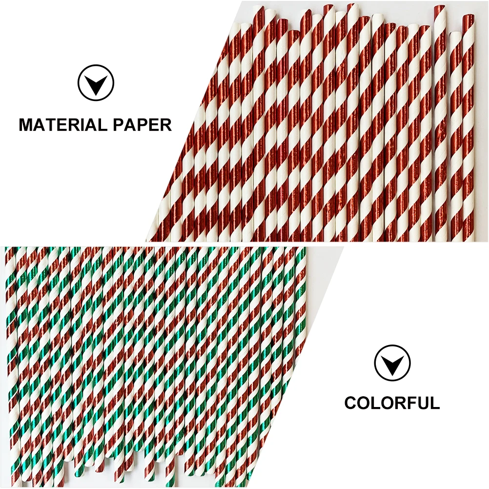 

150 Pcs Disposable Xmas Straws Drinking Eco Christmas Party Straws Friendly Party Supplies Birthday Campus Coffee Shop