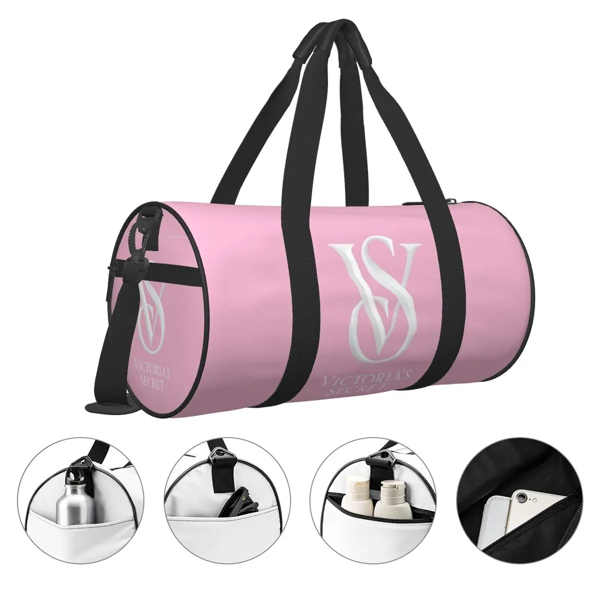 Love-Victoria-S-Pink-Secret Women Men Round Large Capacity Travel Duffel Bag Carry On Luggage Bag Men Tote