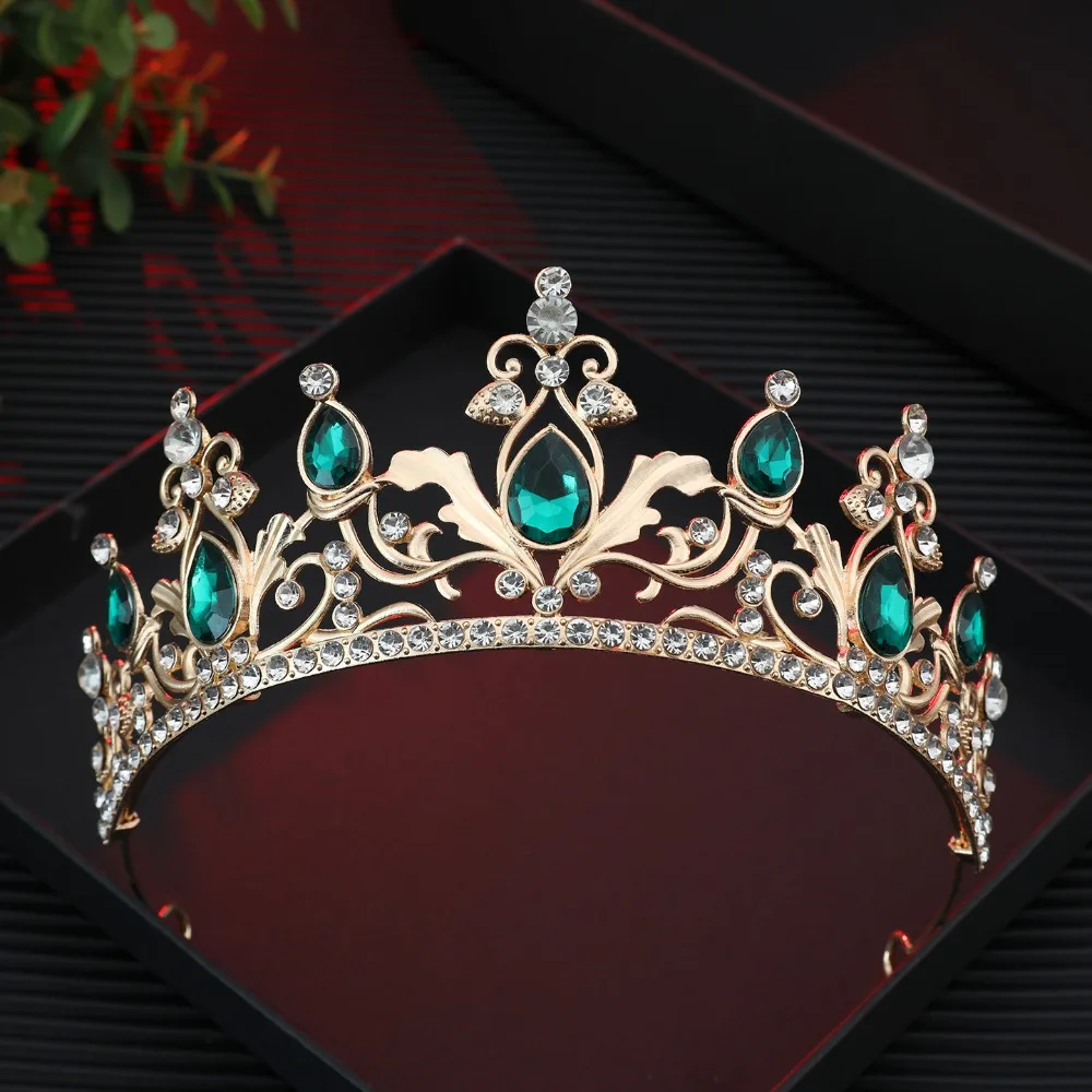 Baroque Wedding Hair Tiara Headpieces High-end Crystal Bridal Tiara Crown Rhinestone Jewelry Diadem Veil Tiaras Birthday Gift