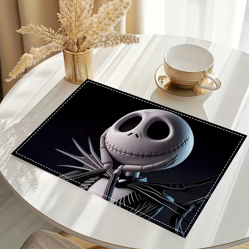 

The Nightmare Before Christmas Printed Thermal Insulation Pad Linen Placemat Disney Jack Skellington Halloween Mats Party Decor