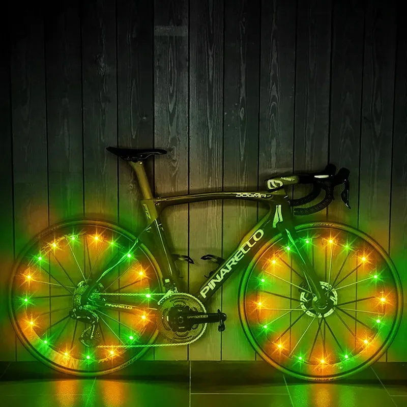 NEW Colorful Rainproof LED Bicycle Wheel Lights Front and Rear Spoke Lights Cycling Decoration Tire Strip Light Accessories