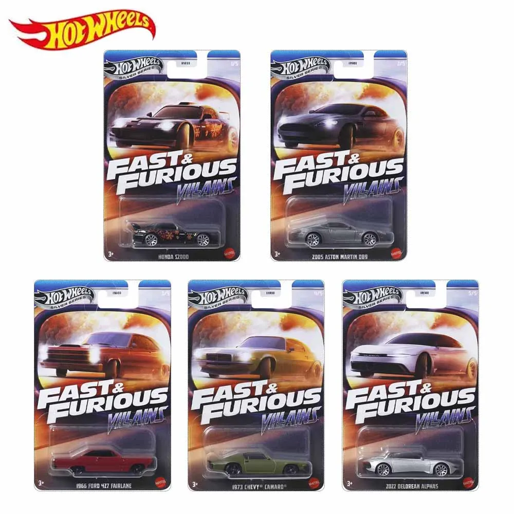 Hot Wheels Silver Car Fast Furious Villains Themed Asst 2025 Hnr88 J Diecast Vehicle Model Cars Toy