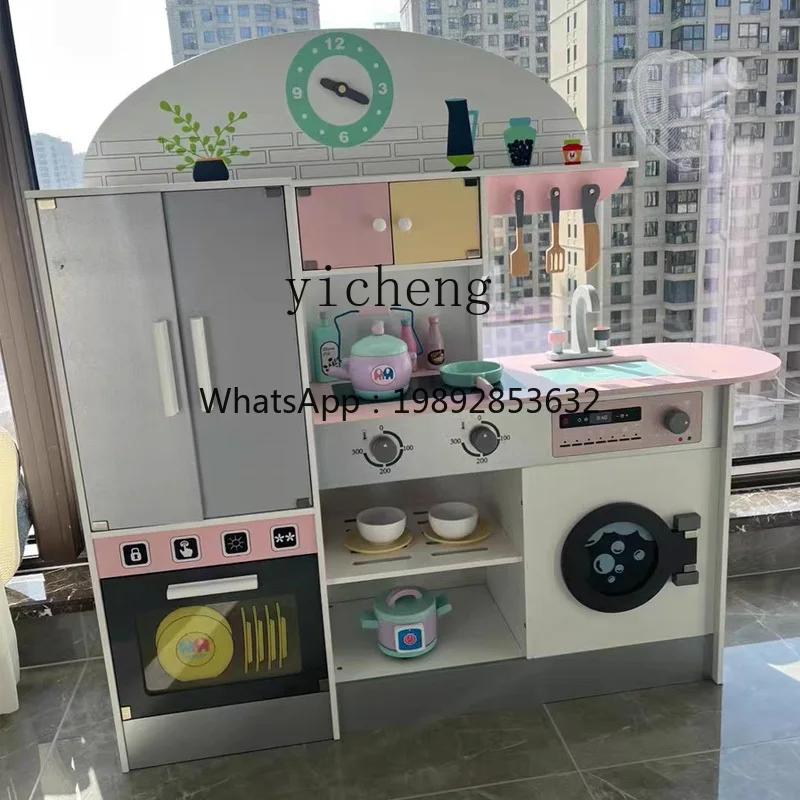

ZZ Baby Cooking Toy Doll Children's Small Kitchen Play House Refrigerator Wooden Simulation Mini Suit