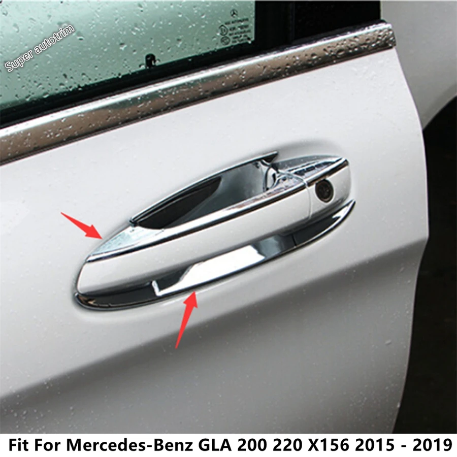 

Car Outer Door Handle Bowl Frame Cover Trim For Mercedes-Benz GLA 200 220 X156 2015 - 2019 Chrome Accessories Exterior Refit Kit