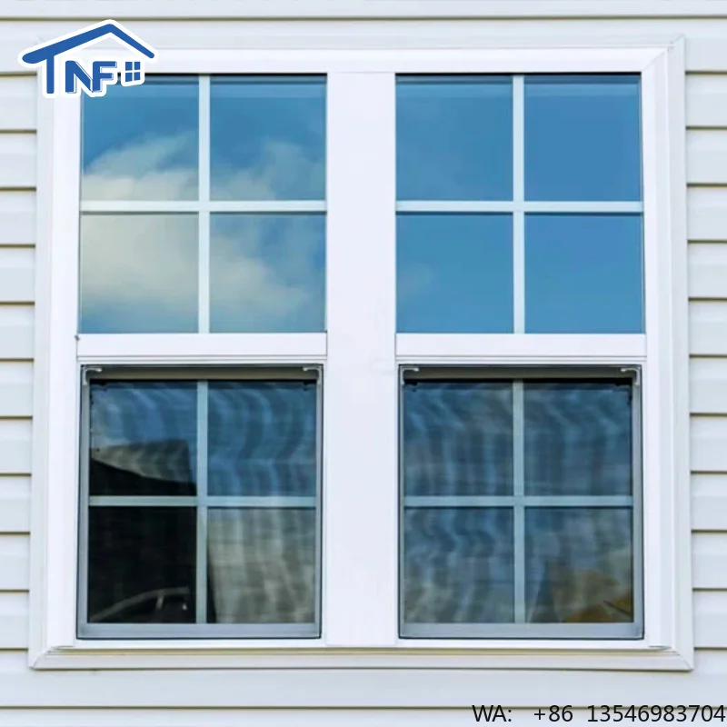 

Modern Sliding Top Hung Vinyl Window Low-E Double Hung Design Fly Screen Security Latch Residential Window