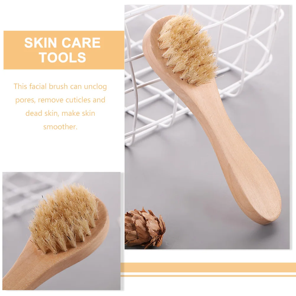 

5Pcs Facial Cleansing Brush Wooden Face Wash Brush Manual Deep Cleaning Tool for Skin Care and Massage Face Scrubber