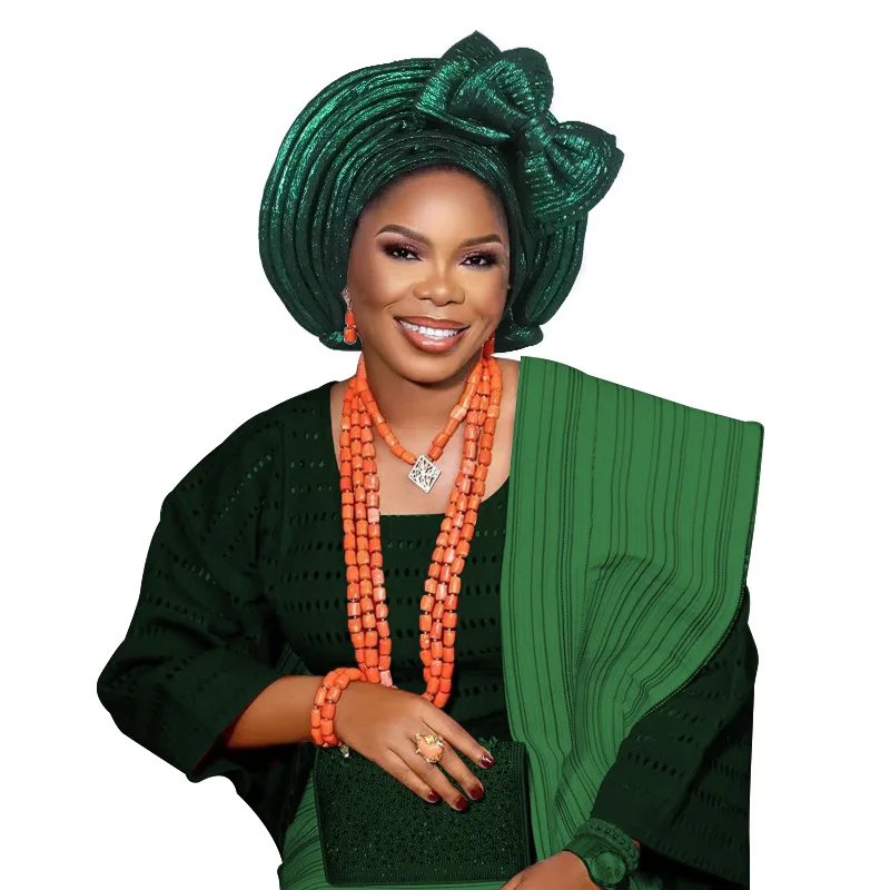 

Already Made Auto Gele Headtie African Women Bow Turban Cap Nigeria Wedding Autogele Party Headwear Female Head Wraps Wedding