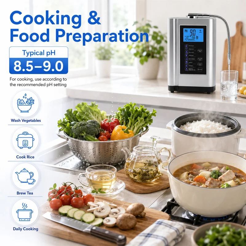 5 Titanium-Platinum Plates Alkaline Water Ionizer Machine PH 3.5-10.5 High Efficiency Water Purifier for Home