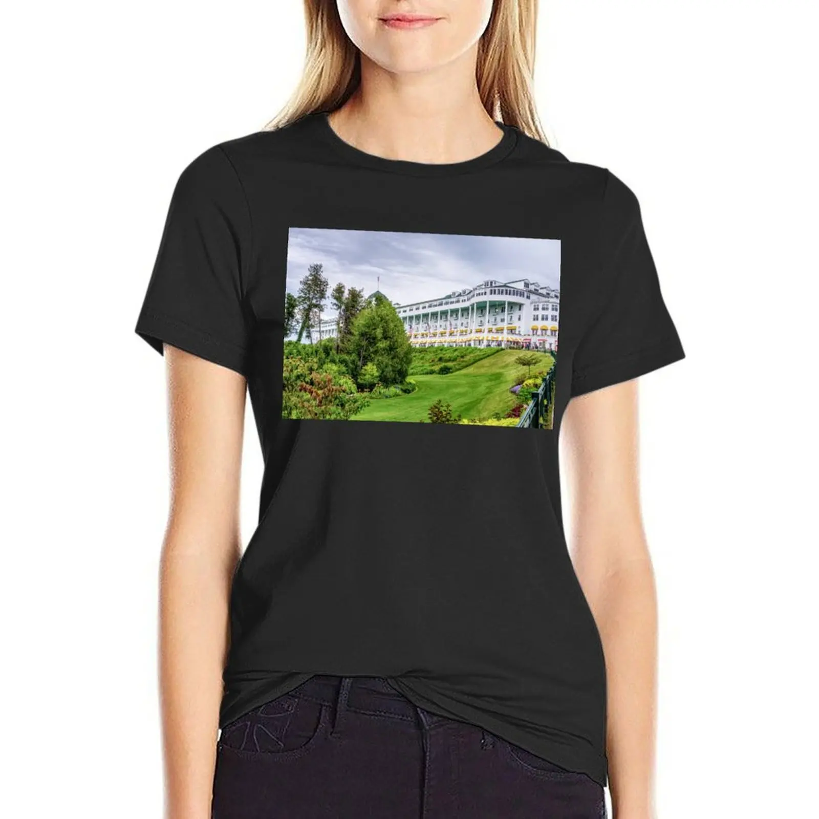 

Grand Hotel Mackinac Island T-shirt aesthetic clothes hippie clothes korean fashion white t shirts for Women