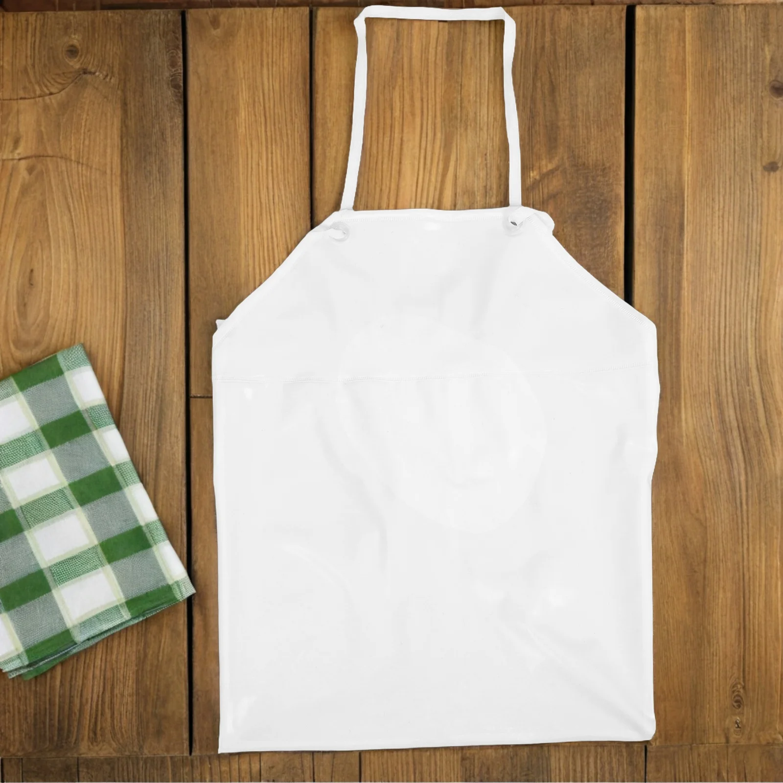 

Heavy Duty Waterproof White PVC Apron Industrial Quality Cooking Halter Neck Apron Kitchen Butcher Sleeveless Protection