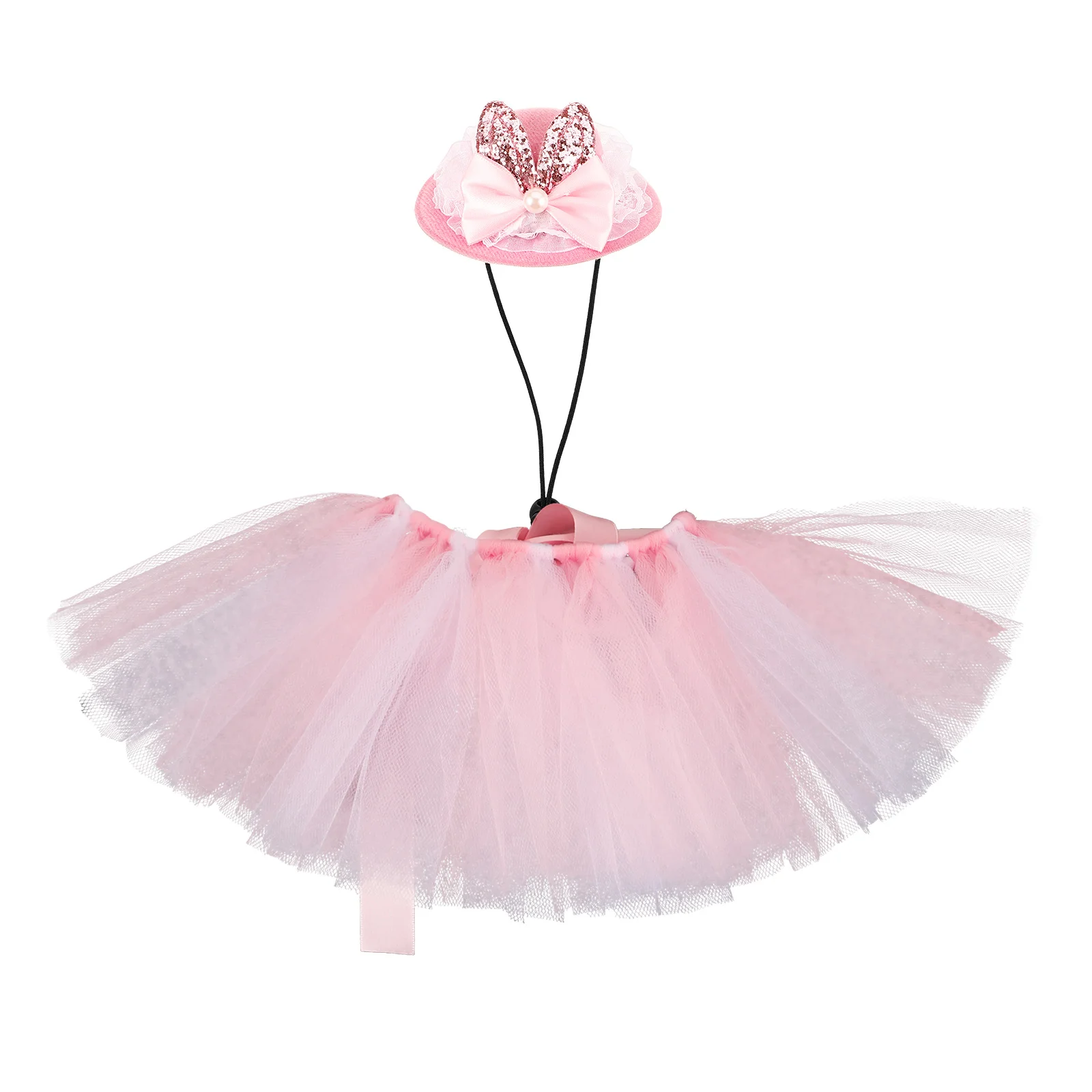 

1Set Dog Easter Costume Tutu Skirt with Hat Elegant Pet Headwear for Small Dogs Adjustable Holiday Outfit for Pets Party Photo