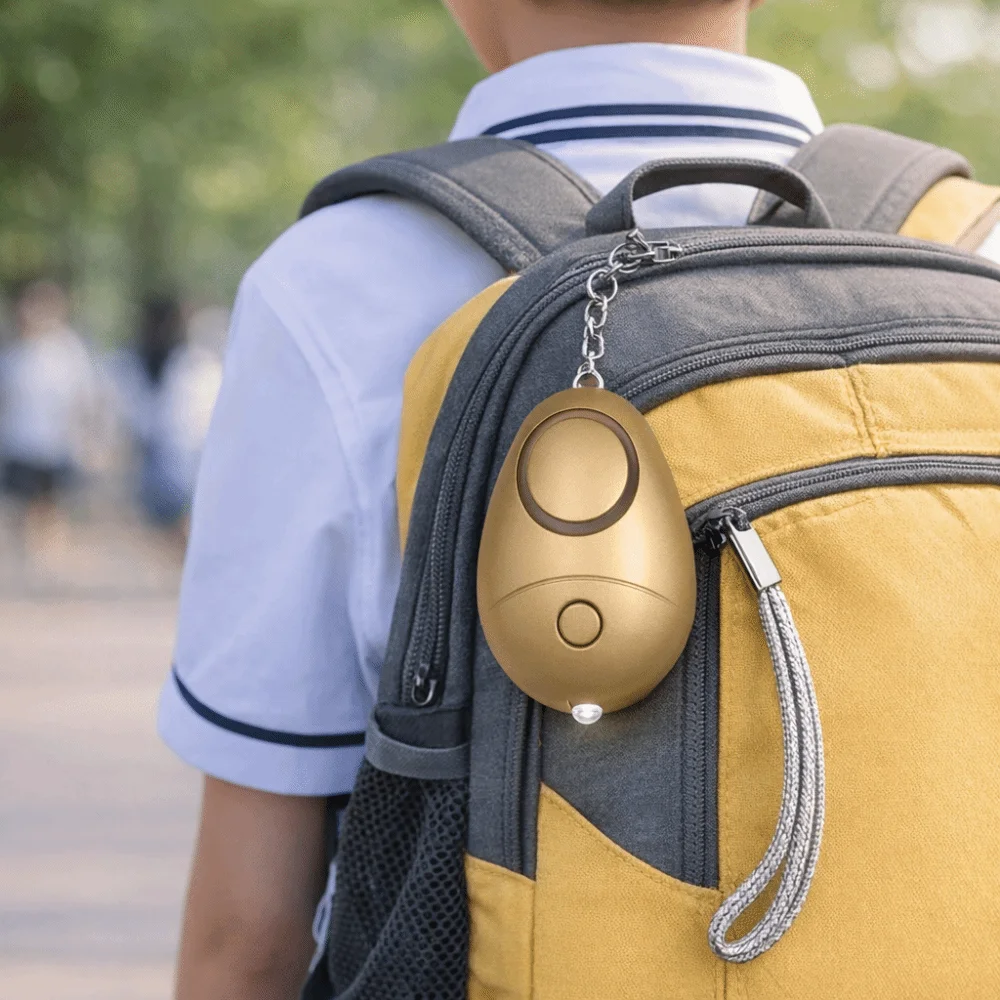 

Anti-loss Loud Siren Personal Alarm LED Flashlight 130dB Sound Emergency Alarm Egg-shaped Safety Alarm Kids