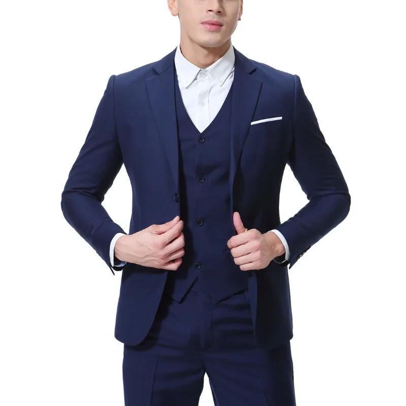 New Business Casual Suit Three-piece Groom Best Man Wedding Two-button Suit Suit