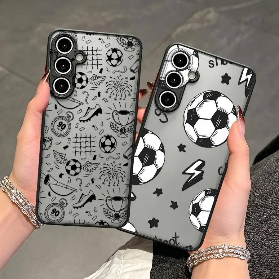 Minimalist Football Print Case for Samsung Galaxy A14 A23 A73 A33 A34 A36 A54 A16 A15 A56 A55 A35 A53 A17 A52 A52S A72 Phone