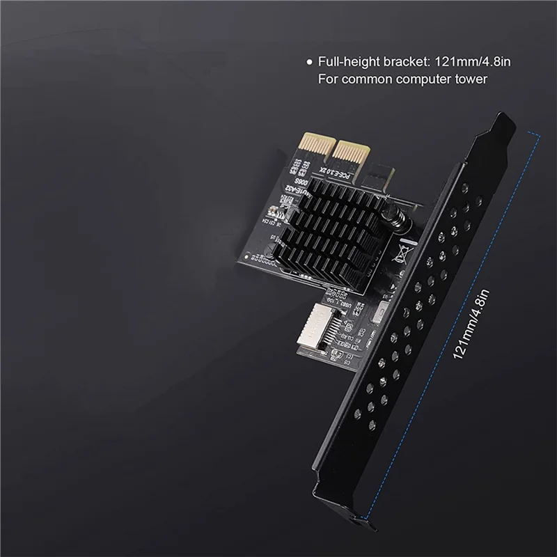 

2X PCI-E 2X To USB3.1 A-Key Gen2 Front Type-E Expansion Card,10Gbps Type-E 20-Pin Front Panel Connector Riser Card