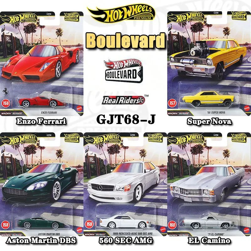 Hot Wheels GJT68‑J Boulevard 1:64 Diecast Enzo Ferrari 560 SEC AMG Aston Martin DBS Real Riders Metal‑Metal Collection Toy Gift