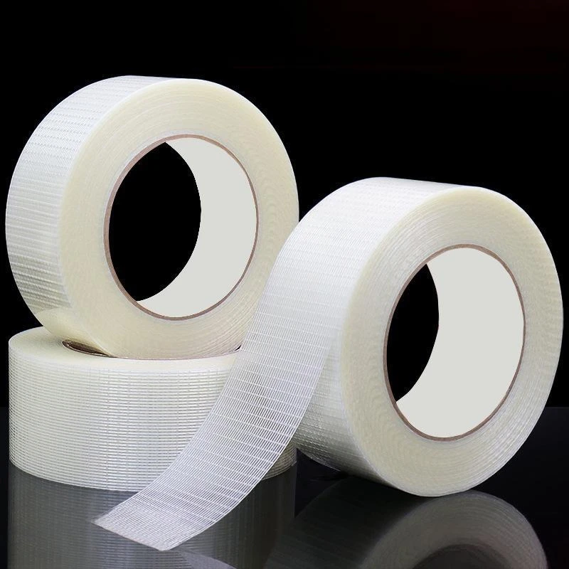 50M/R Width 10-100mm Transparent Fiberglass Tape Heavy Duty Fiberglass Reinforced Tape for Bundling Reinforcing and Palletizing