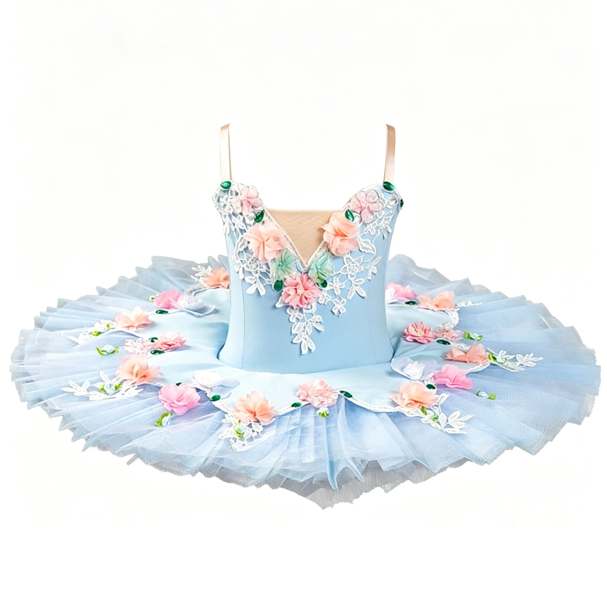 

Professional Classical Ballet Dress Embroidery Flower Patchwork Gauzy Ballerina Party Dress Children Girl Ballet Dance Costumes