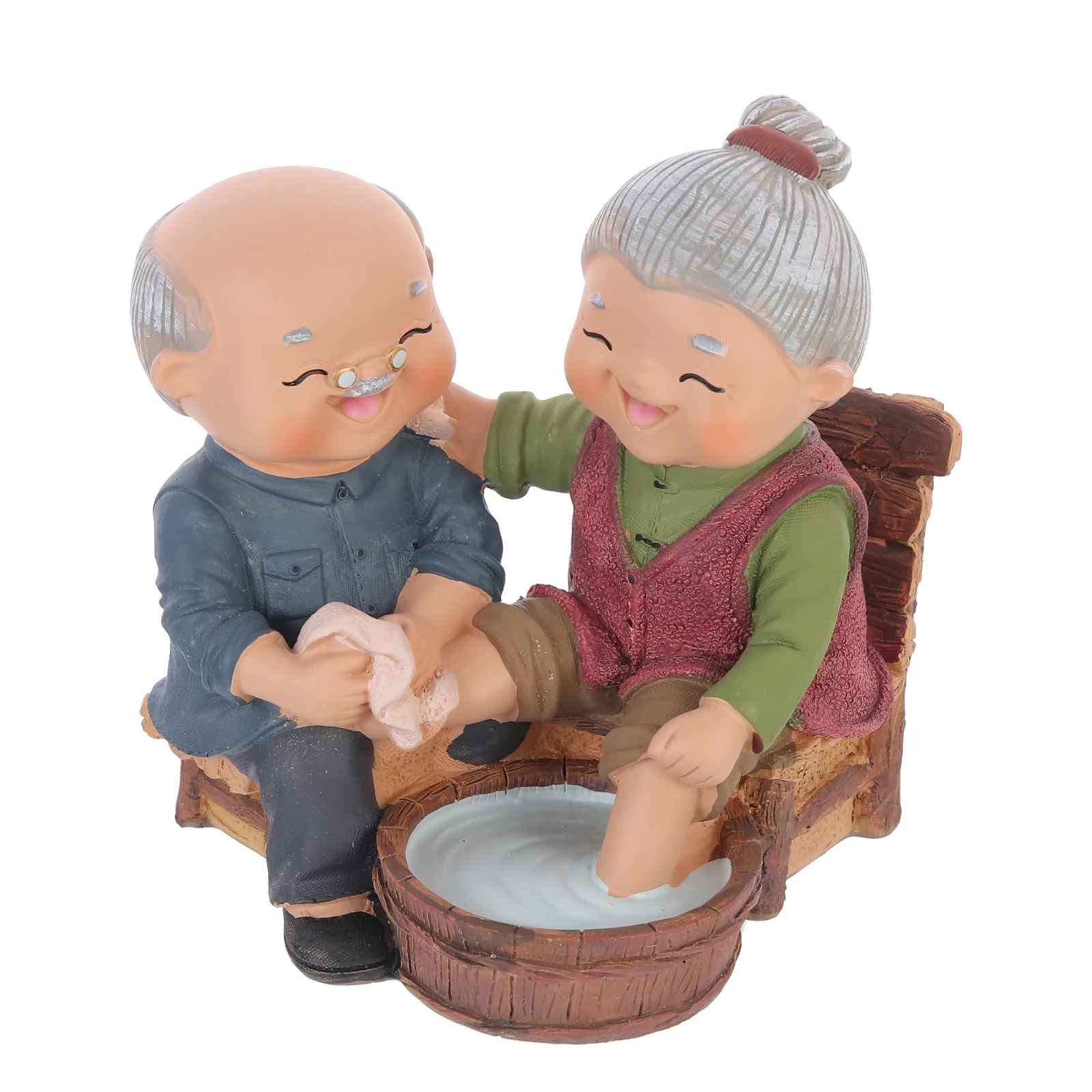

Resin Elderly Couple Statue with Exquisite Craftsmanship Decorative Couple Craft for Indoor Outdoor Display Wedding Souvenir
