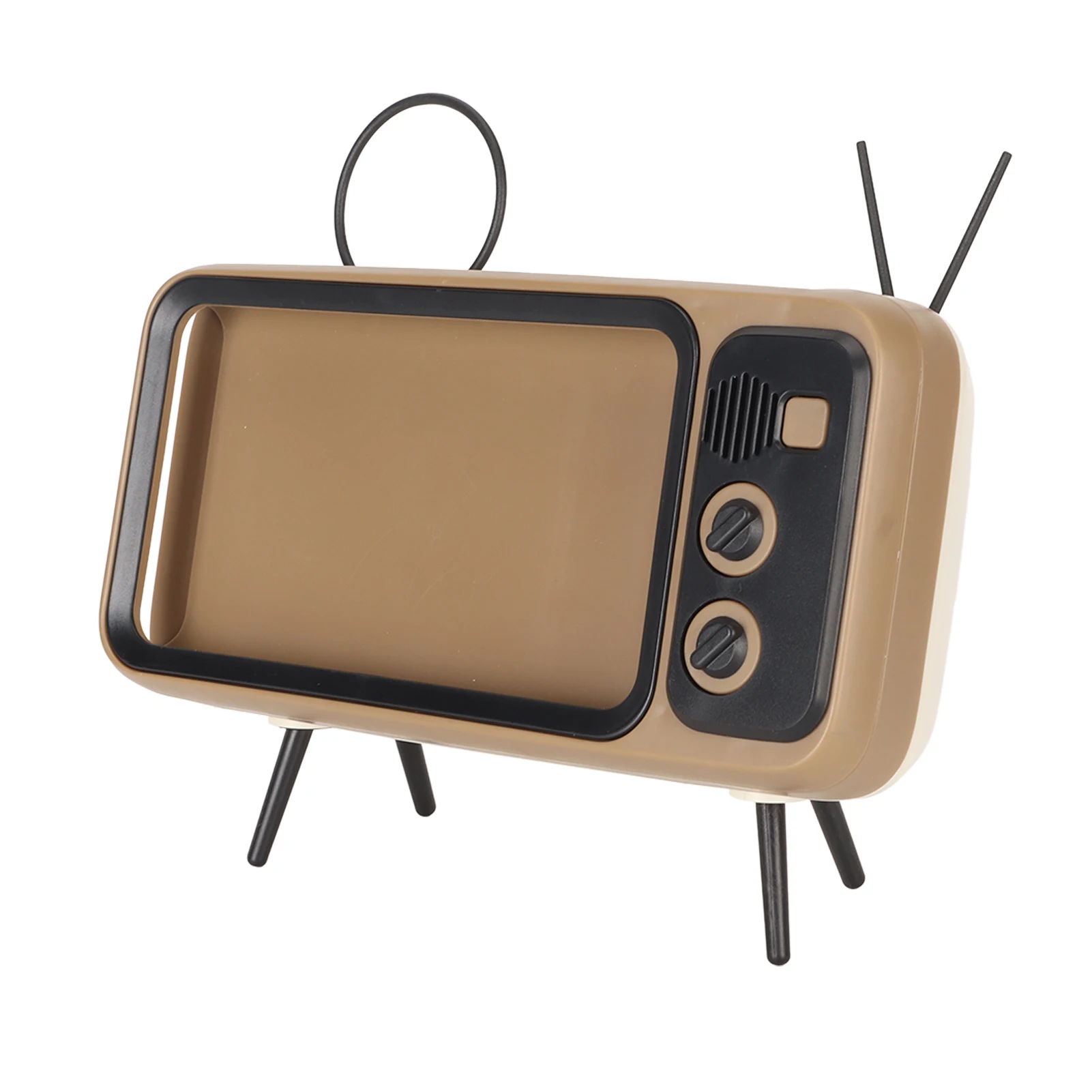 

Desk Mobile Phone Stand Coffee Color TV Phone Holder Stable Structure Round Shape Decorative Wearable for Home