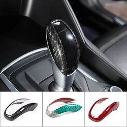 Real Carbon Fiber Car Gear Shift Head Frame Cover Trim For Alfa Romeo Giulia Stelvio 2017 2018 2019 Auto Interior Accessories