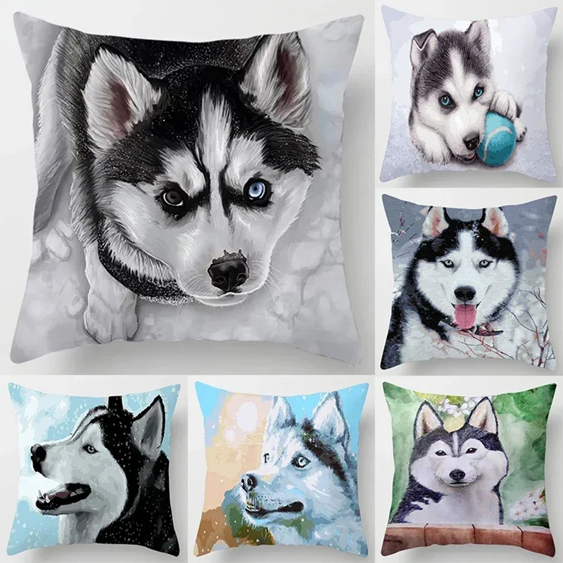 Dog Print Collection pillowcase Gift Home Office Decor  Bedroom Sofa Car Cushion Cover