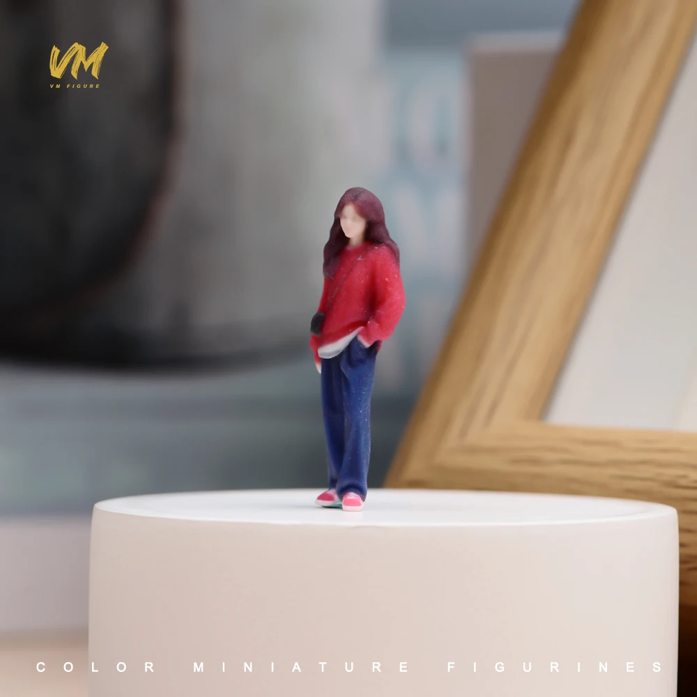 3D Miniatur-Figuren 1/64 Rennfahrerin Professionelle Fotografin Lässiger Mann Mädchen Szenerie-Requisiten Modellansicht Ornamente Fahrzeug-Dekoration – Detail 2