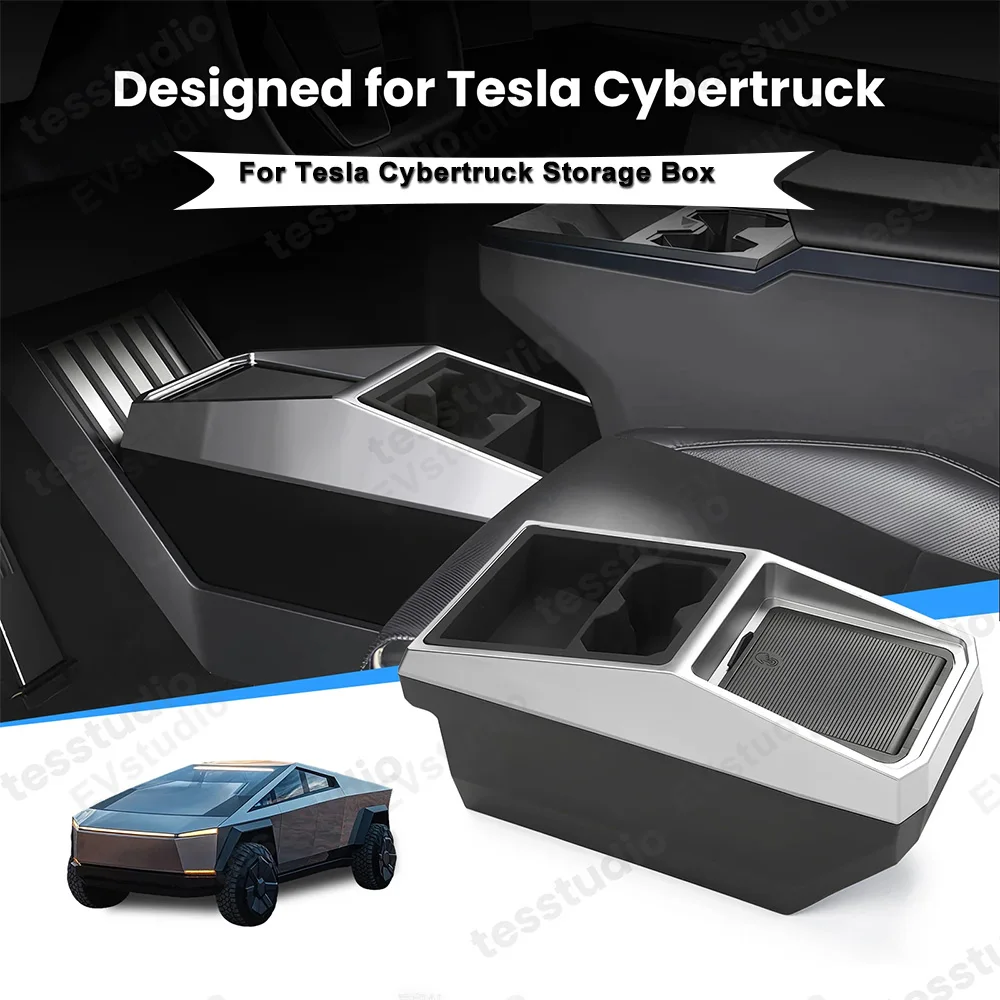

Central Aisle Hidden Storage Box Suitable for Tesla Cybertruck 2024 Car Interior Organizer Center Console Screen Car Accessories
