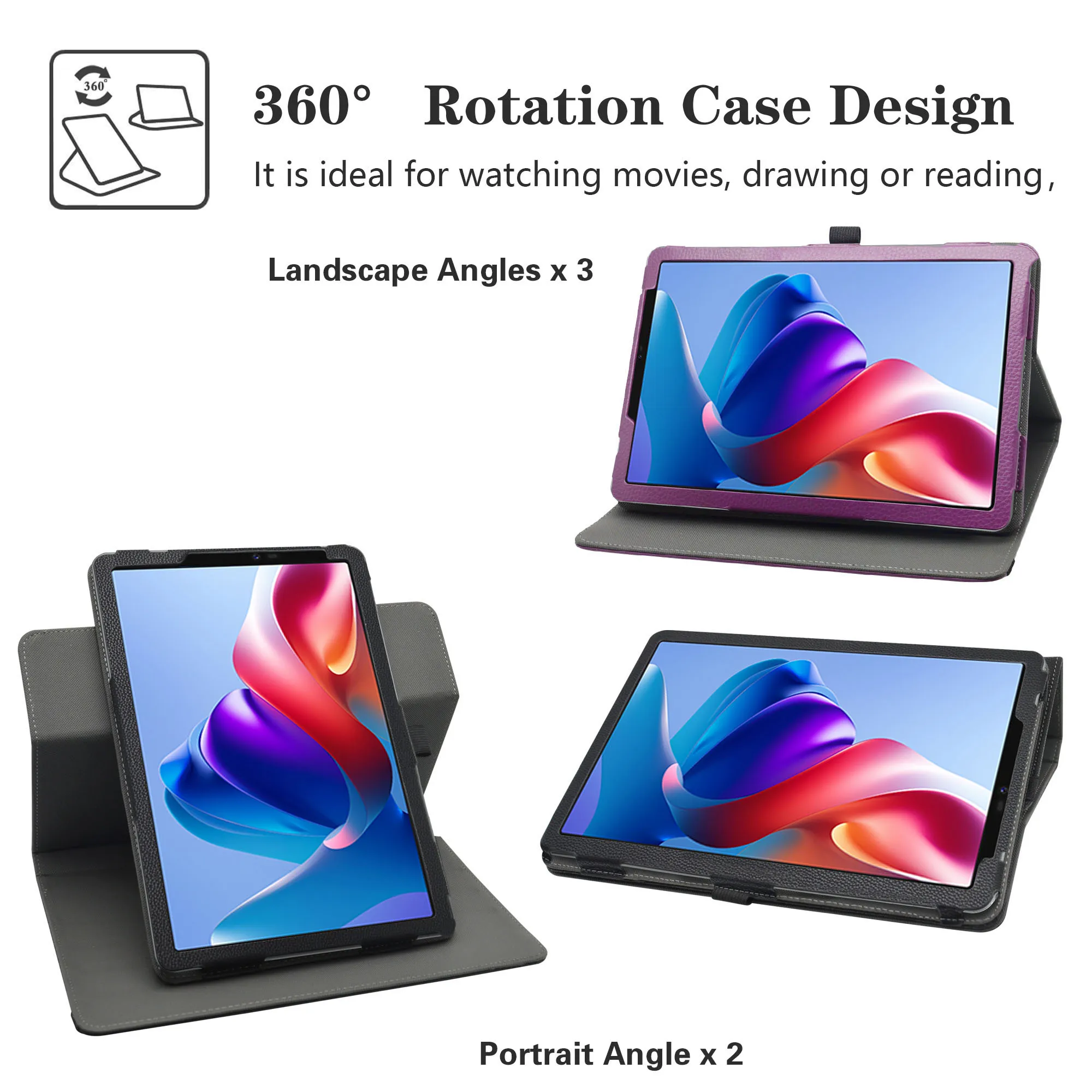 For Phatom E8A/HAOVM M8 8.7 inch Tablet Case , 360 Degree Rotary Rotating PU Leather Cover 2