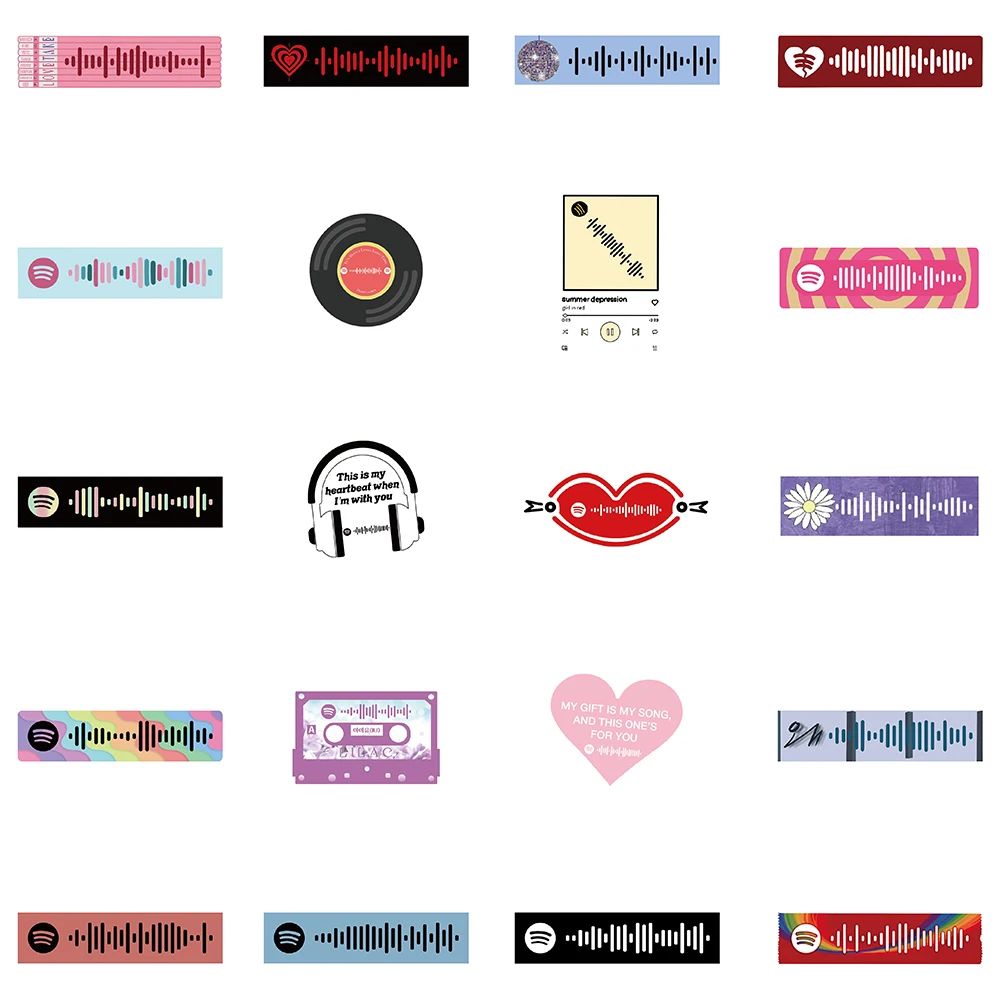 68pcs Music Code Aesthetic Stickers For Kid Laptop Luggage Guitar Skateboard Computer Phone Graffiti Decals Kid Gifts Toys