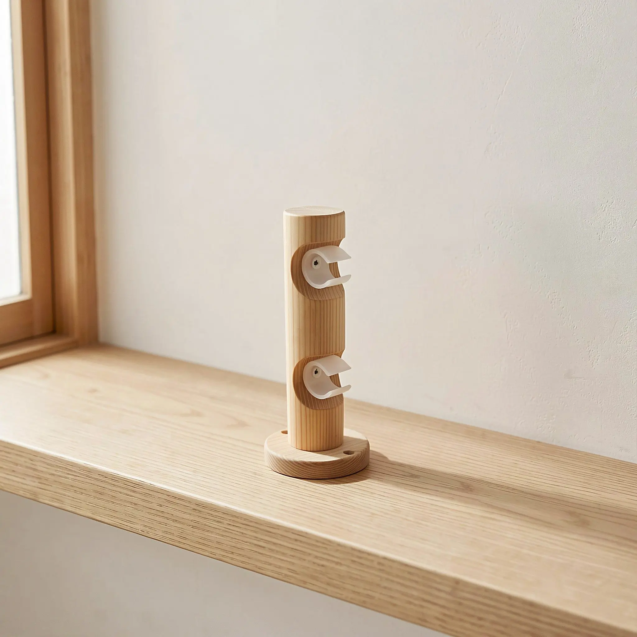 Halloween Christmas New Year Double Curtain Rod Holder, Sturdy Beech Wood Bracket for Farmhouse Windows