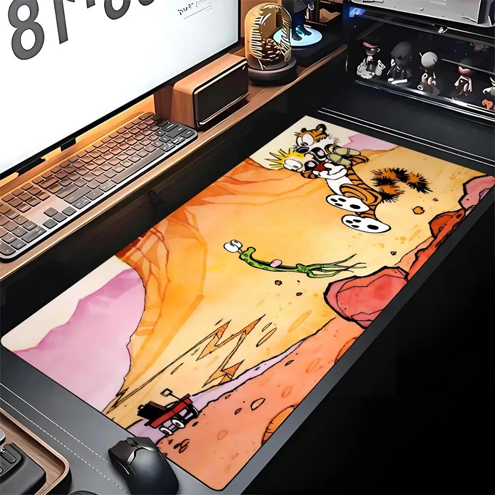 

Comic C-Calvin And H-Hobbes Mouse Pad Keyboard Edge Big Gaming Locking Computer Gamer Large Rubber Art Mousepad Laptop Desk Mat