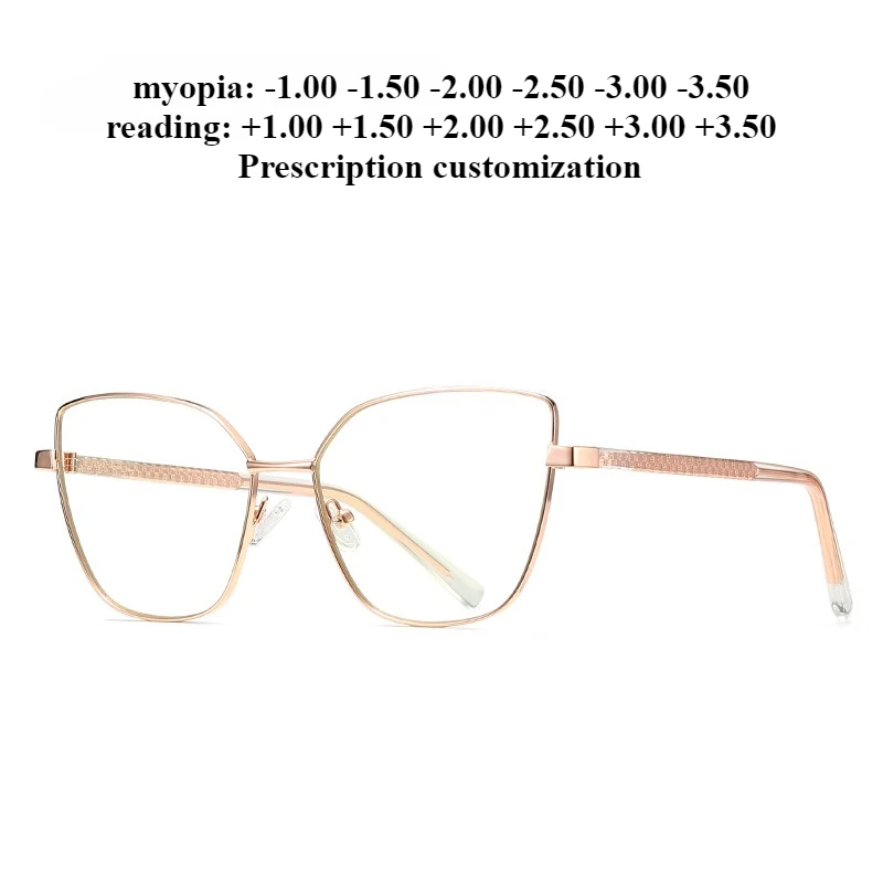 

54-18 очки для чтения с наконечником и защитой от синего света, плоское зеркало, металлическая оправа, индивидуальная близорукость по рецепту