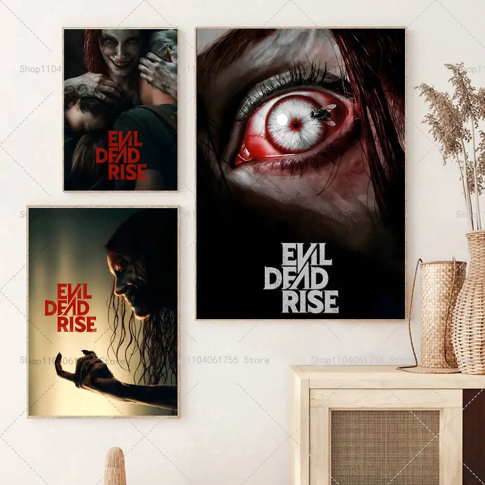 Classic Horror Movie Evil Dead Rise Posters High Quality Self-adhesive Wall Art Decorations Color Prints Sticky