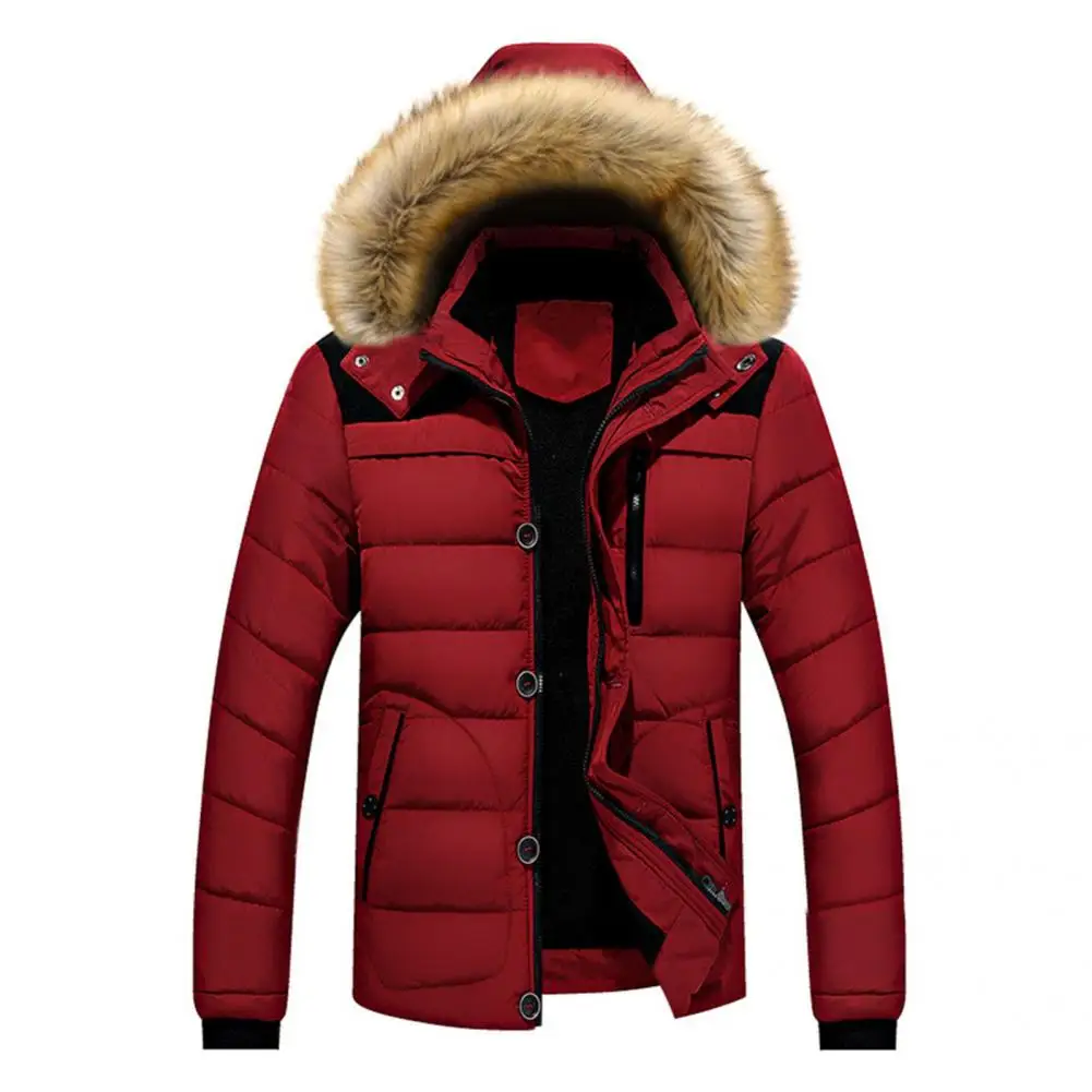 Winter Down Coat Trendy Young Men Coat Padded Men Jacket  High Collar Men Jacket for Skating