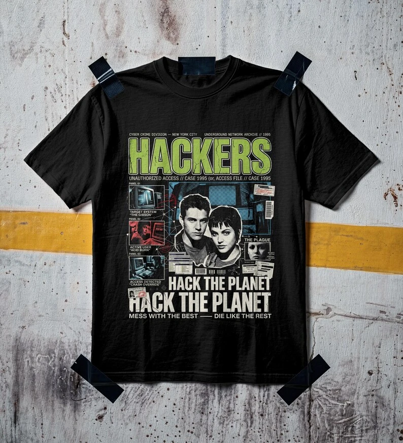 1995 movie *Hacker* themed T-shirt 