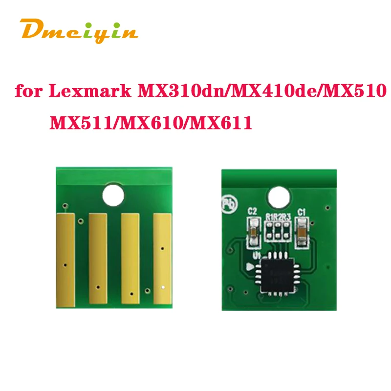 10k páginas 60f100/60f200/60f500/60f3h00/60f4h00 toner chip para impressora lexmark mx310dn/mx410de/mx510/mx511/mx610/mx611