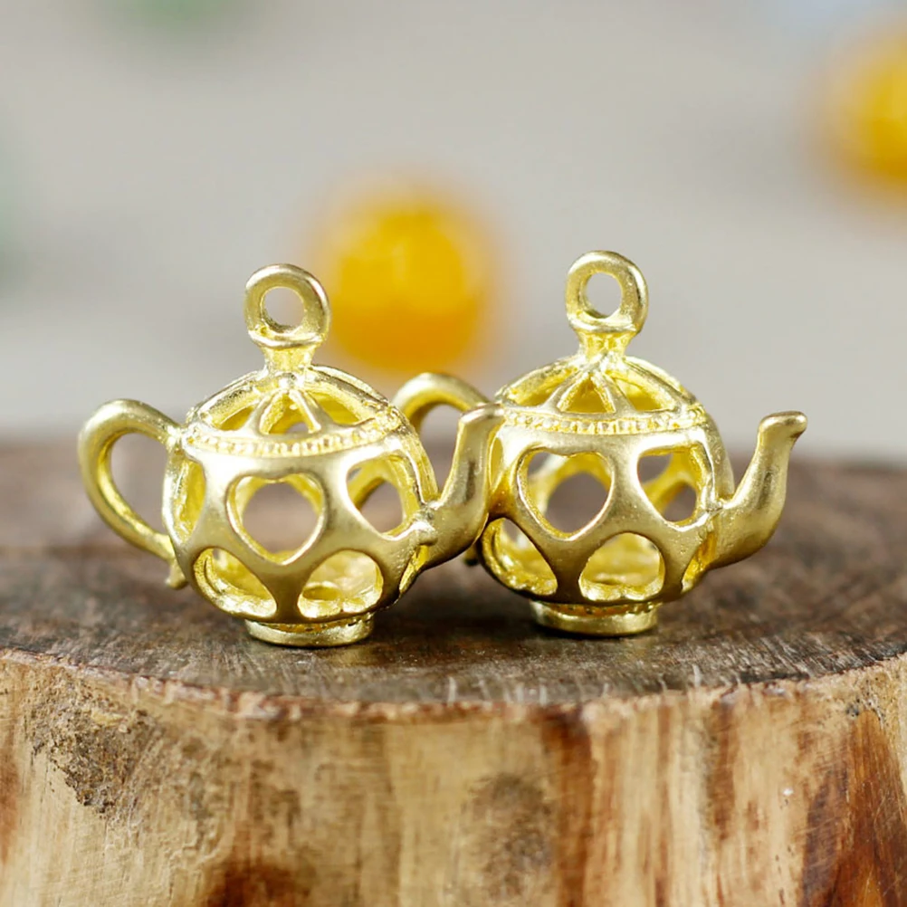 

5Pcs Love Heart Kettle Pendant Charm Metal DIY Jewelry Making Durable Accessories for Necklace Bracelet Earrings